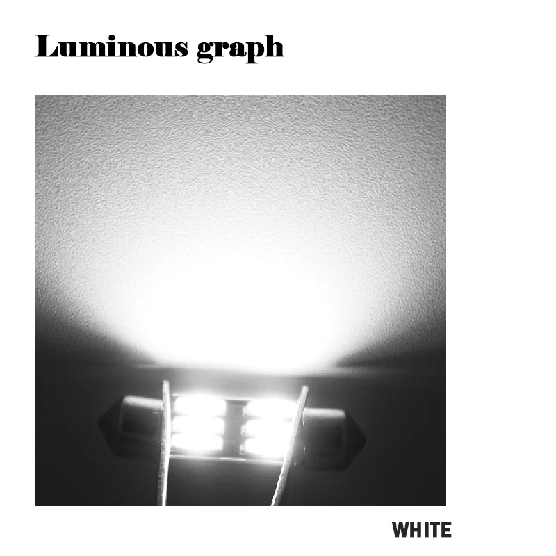 

10PCS Festoon LED Lights C5W C10W 7020 6SMD Car License Plate Lamp 31mm 36mm 39mm 41mm Interior Lamp Auto Indicator Dome White