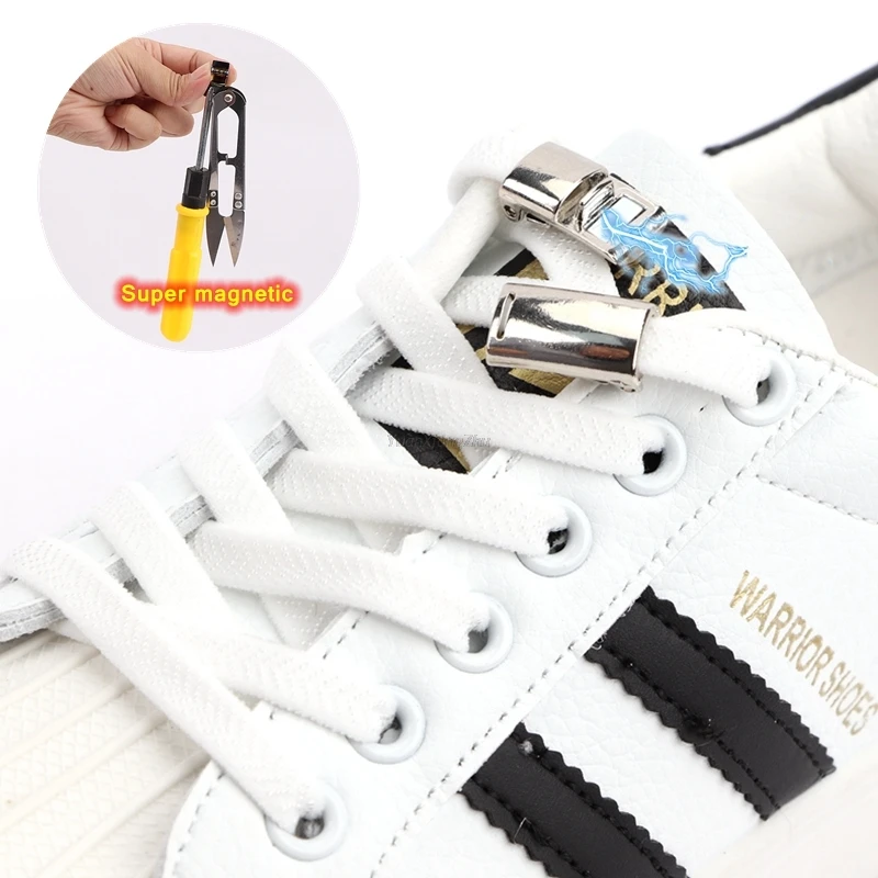 New Magnetic lock Shoe laces Elastic No tie Shoelaces Sneakers Shoelace Kids Adult Laces Rainbow Lock One Size Fits All Shoes