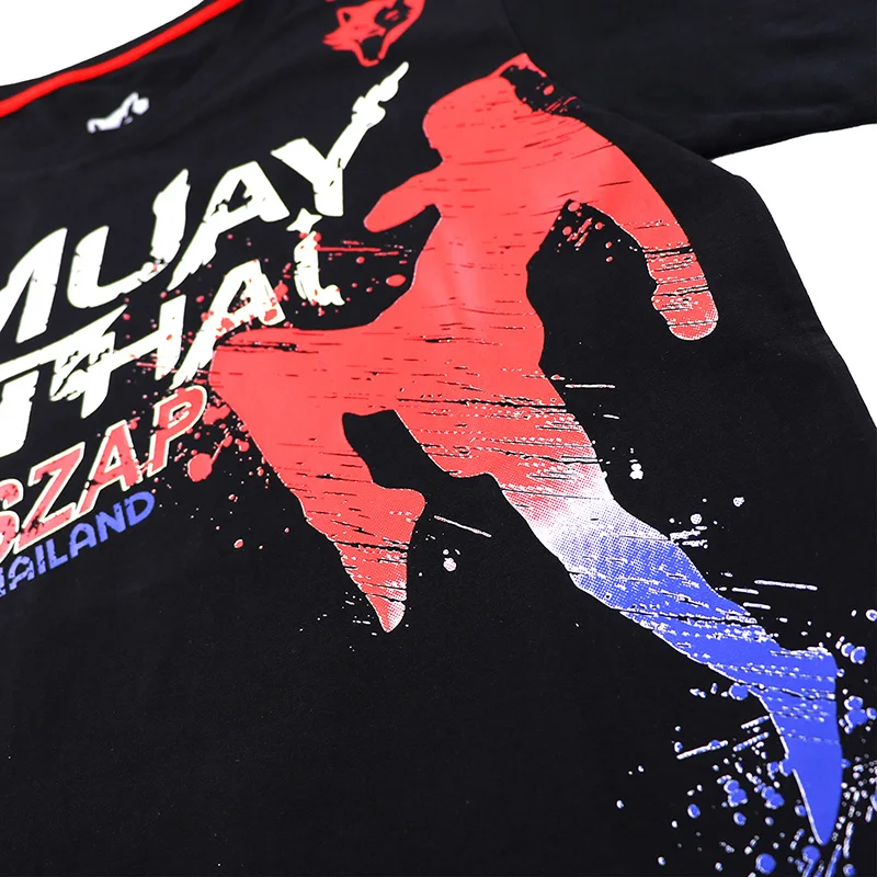 

VSZAP New Boxing MMA T Shirt Gym Tee Shirt Fighting Fighting Martial Arts Fitness Training Muay Thai T Shirt Men Homme