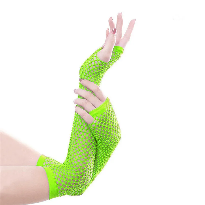 women gloves 1 пара Женские пикантные сетчатые длинные перчатки женские перчатки без пальцев сетчатые однотонные handschuhe handschoenen J15 - Цвет: women gloves