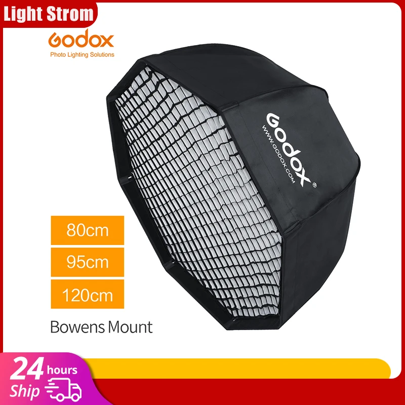 Godox SB-UE 80cm 95cm 120cm Portable Octagonal Umbrella Softbox with Honeycomb Grid for Bowens Mount Studio Flash |