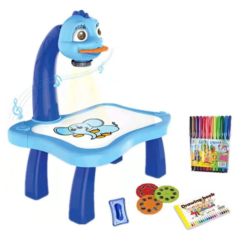 

Projection Drawing Board for Kids Learning and Drawing Painting Set with Music Early Educational Toy Birthday Gift MJJ88