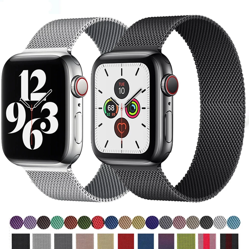 

Ремешок металлический для apple watch band 44 мм 40 мм 45 мм 41 мм 38 мм 42 мм, магнитный браслет correa iWatch Series 3 5 6 se 7