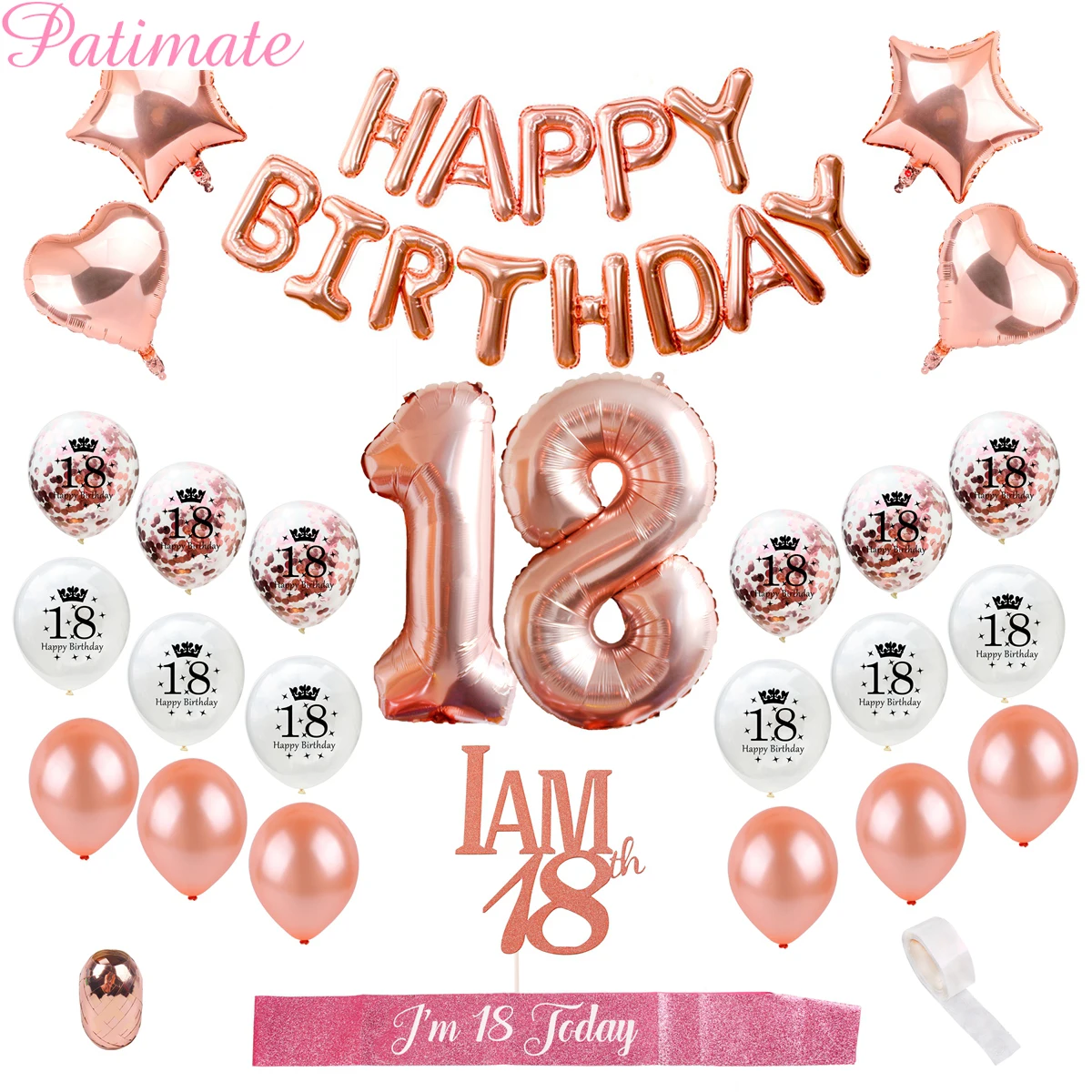 Декор для вечеринок PATIMATE 18 воздушных шаров взрослых праздничных