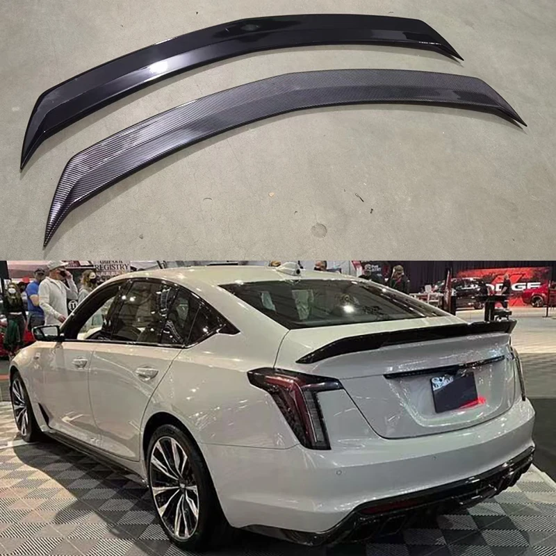 Для Cadillac CT5-V 2020 + черное крыло версия 1:1 яркий черный узор из углеродного волокна |