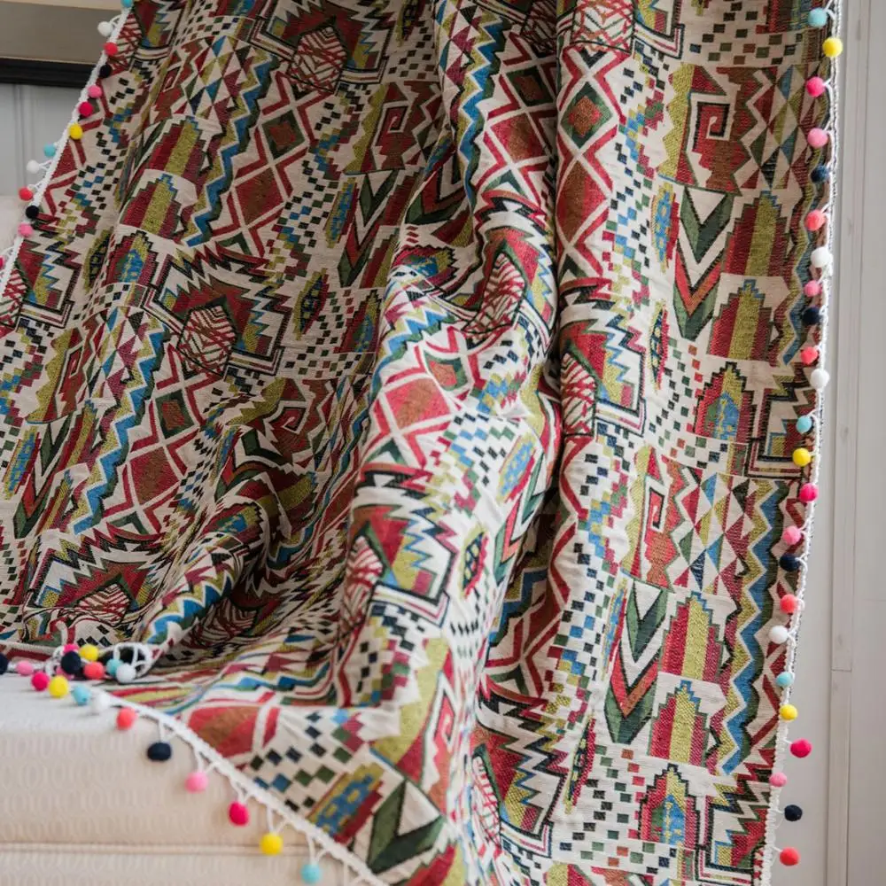 Хлопковая гардина с кисточками для гостиной спальни окна двери украшение дома