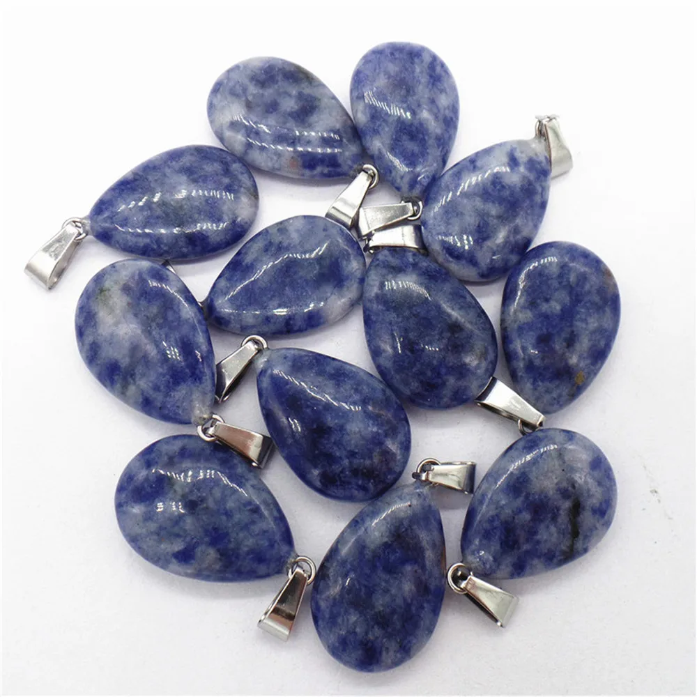 

50 шт 24x16x5 мм натуральный Синий Содалит Подвеска бусина в виде Слезы DIY серьги ювелирные изделия ручной работы аксессуары S728