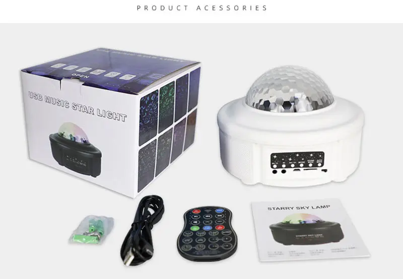 Проектор звездного неба Галактический ночник детский с bluetooth USB музыкальный