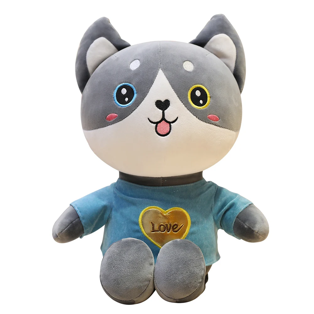 

New Lovey Super Soft New Huggable husky plush toy doll cat and dog doll cute stuffed puppy animal kids gift
