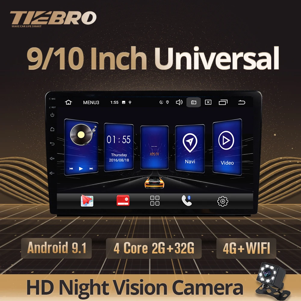 TIEBRO IPS 2 Din Android 9 0 Универсальное автомобильное радио GPS Navi Автомобильный