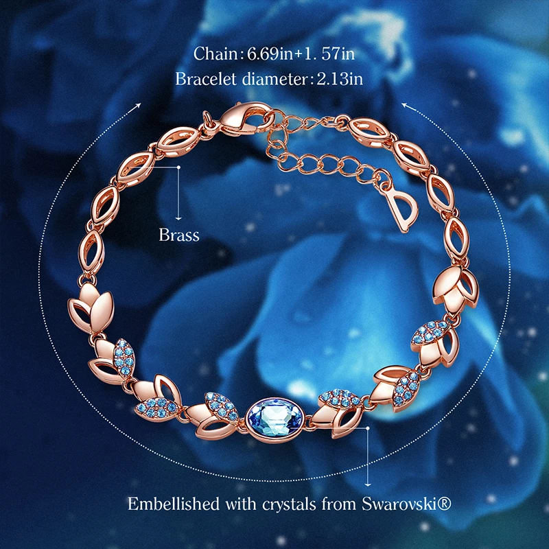 Cdyle браслеты из розового золота, украшенные кристаллами Swarovski, браслеты для женщин, модные ювелирные изделия, элегантные браслеты с подвесками