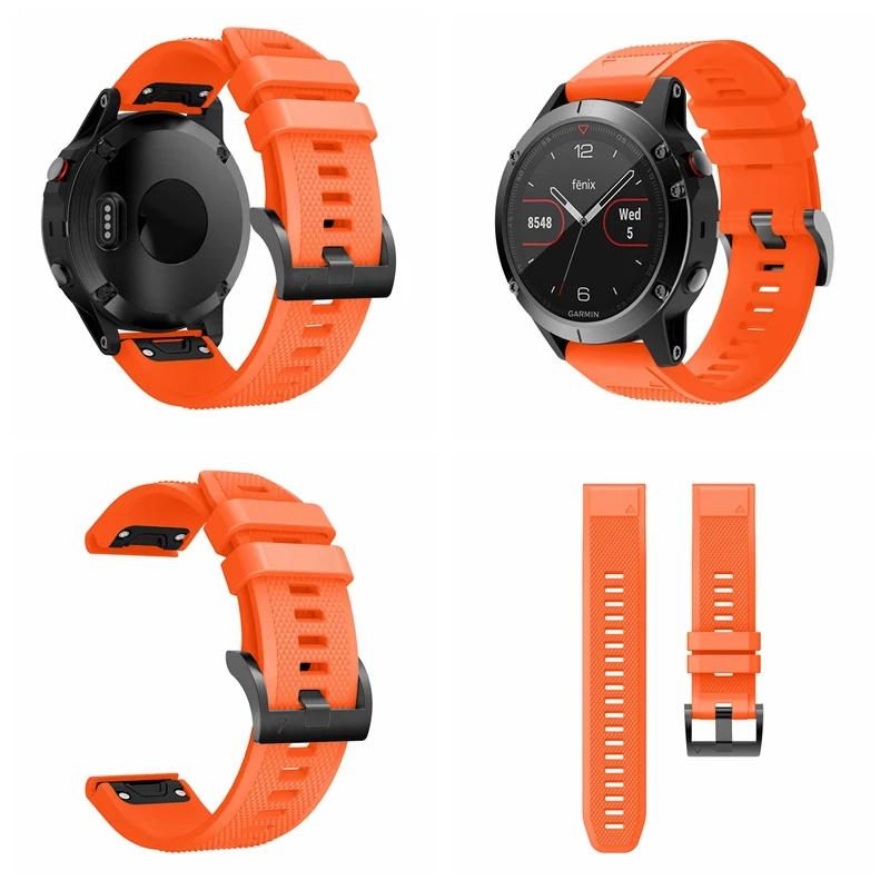 Ремешок силиконовый для Garmin Fenix 6 6S 6X Pro быстросъемный браслет наручных часов 5 5S 5X
