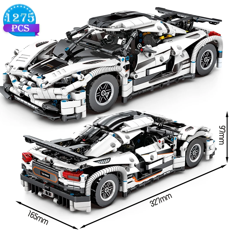 

Creativity Speed Racing Famous Vehicle Series White Sports car Building Block Model Assembly Boys Toys Adult Birthday Gifts
