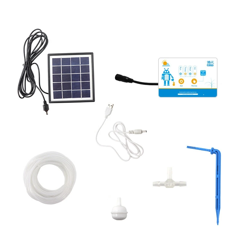 Solar Energy Charging Intelligent Garden Automatic Watering Device Potted Plant Drip Irrigation Water Pump Timer System|Садовые