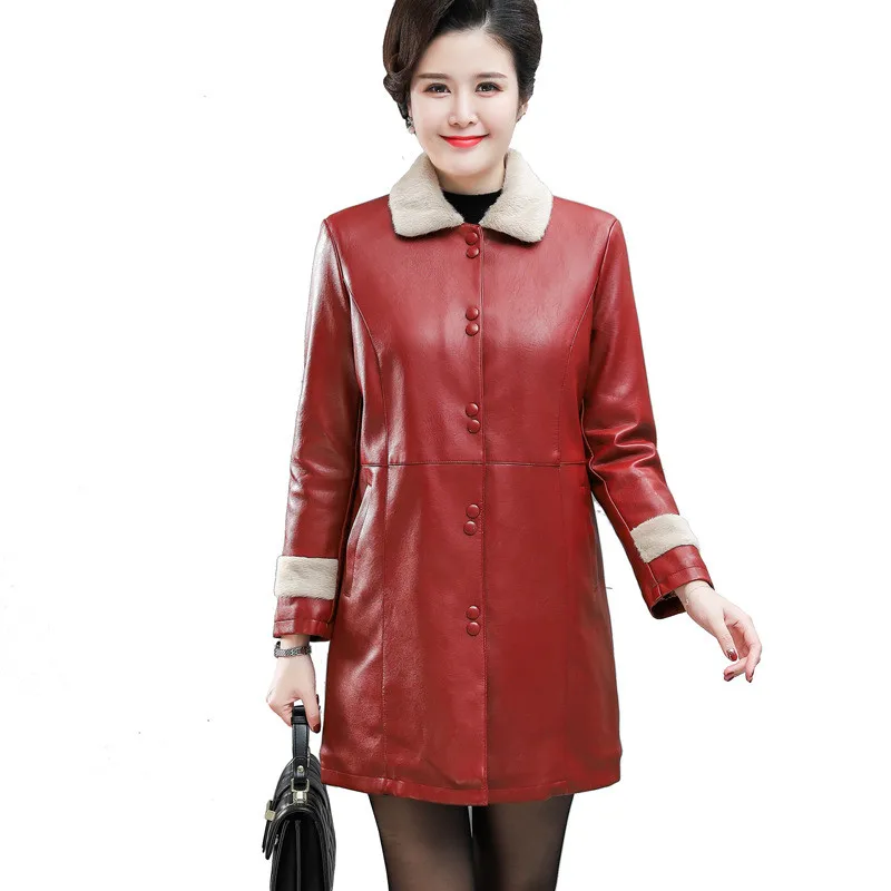 2020 осенне-зимнее женское бархатное пальто из толстой искусственной кожи женская