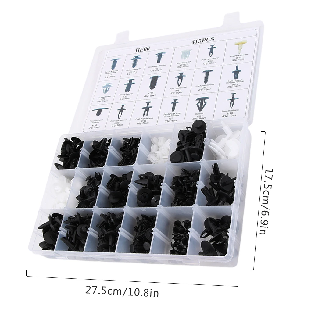 

415pcs Plastic Nylon Car Push Retainer Clips Kit with Fastener Remover Auto Trim Assortment Set