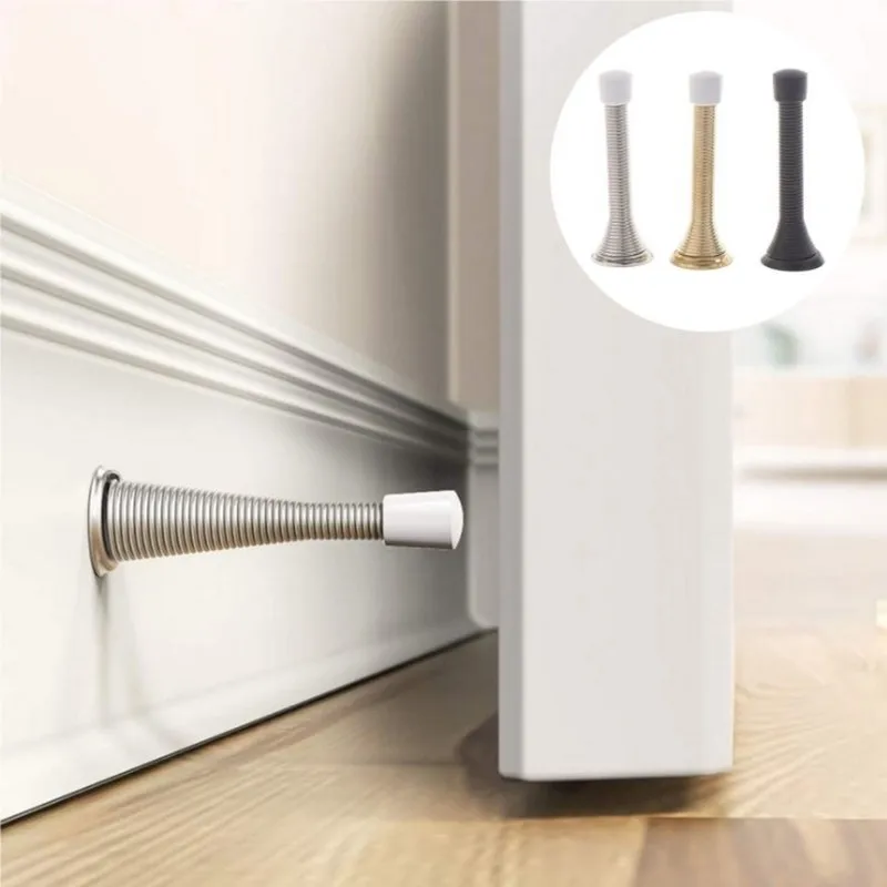 

Novel Durable Spring Door-Stopper Stop Wall Decorative Stopper Protect s & Safety Lock Cabinet doors Decor