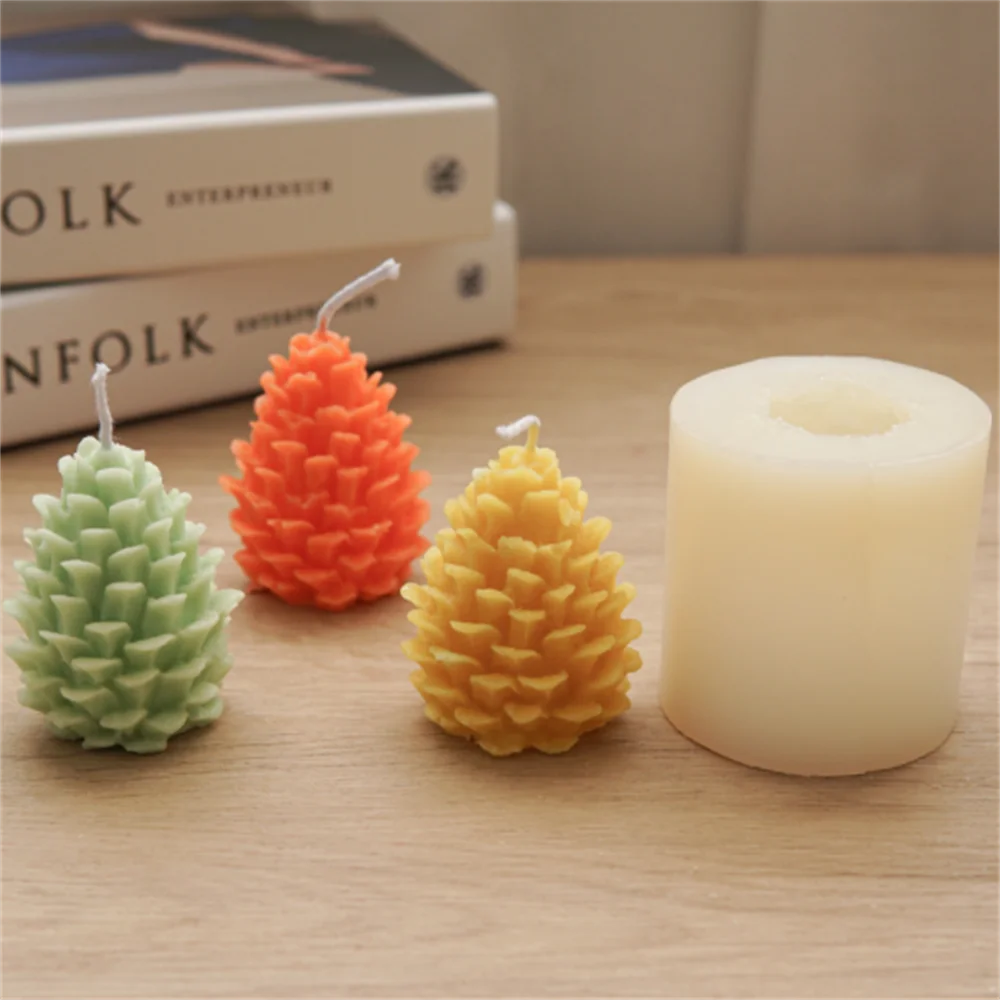 3D Рождественская силиконовая форма в виде сосновой свечи сделай сам для