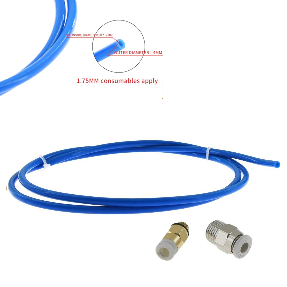 3D Printer Parts ID 2mm OD 4mm Cloned Capricornus Tube 1M hotend Rostock Bowden Extruder 1.75mm + 1pcs Quick Fitting PC4 01 | Компьютеры и
