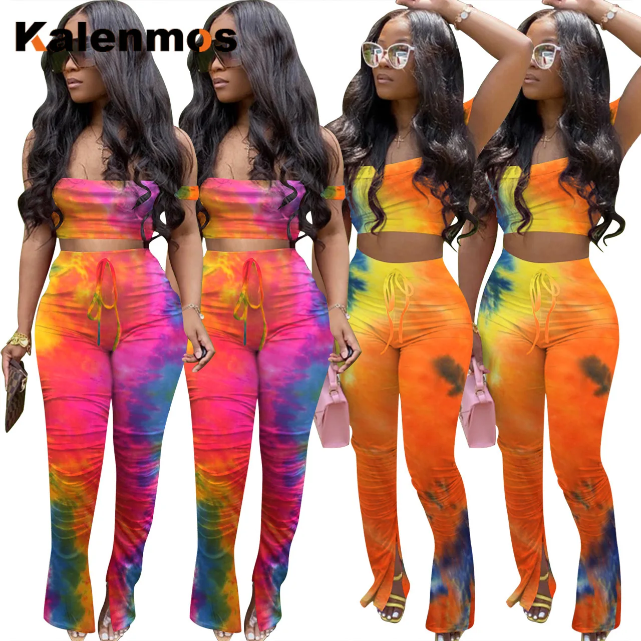 Женский летний укороченный Топ без бретелек с принтом в виде галстука красителя