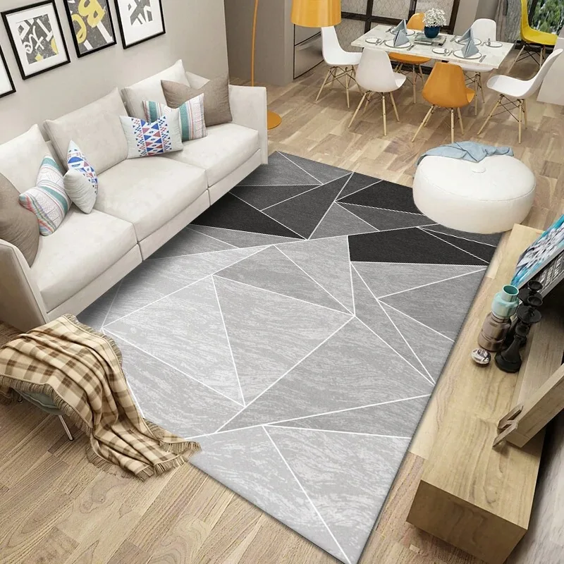 

New Living Room Bedroom Carpet Crawling Mat Light Luxury Printing Geometric Sofa Cushion Safe Non-slip Home Decoration Products