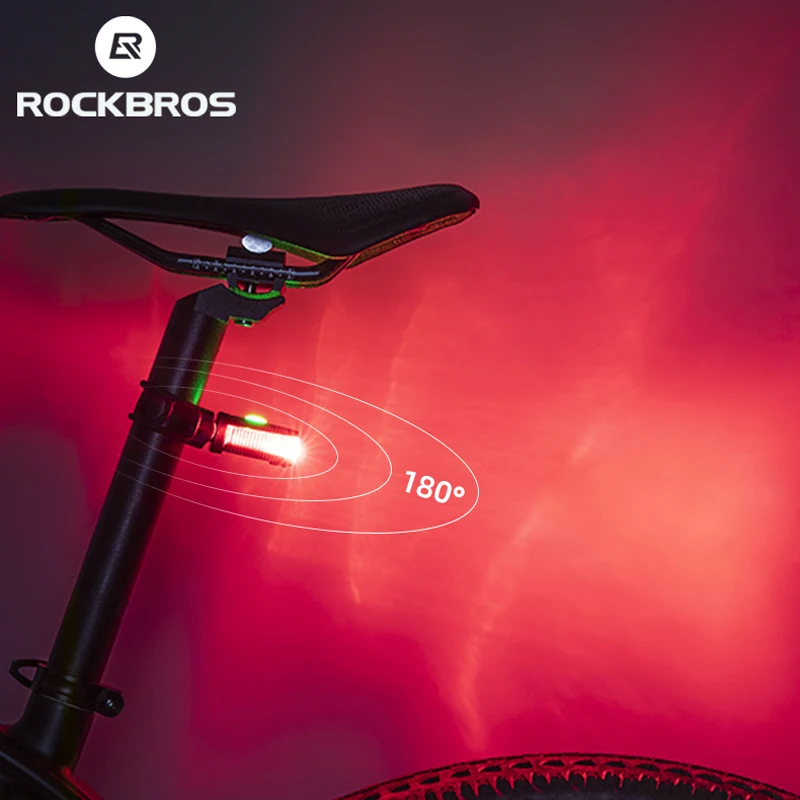 Велосипесветильник прожсветильник ROCKBROS 180 ° 200 мАч Предупреждение