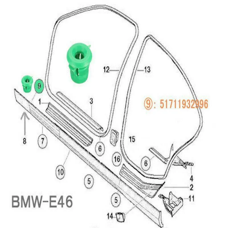 

Panel White Side Skirt / Trim Clips 20 Pcs Clips For BMW E36 E46 E90 PA6