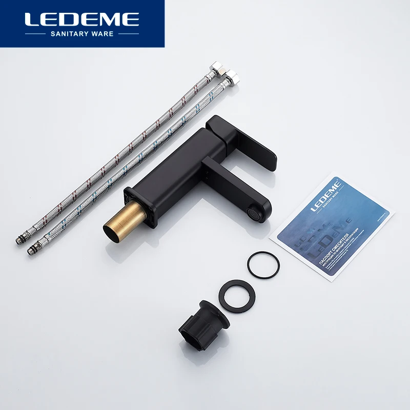 Смеситель для раковины в ванной LEDEME установленный на раковину горячей и холодной