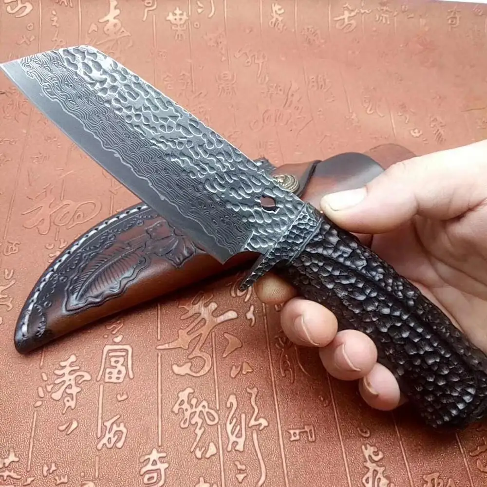 Дамасская сталь складная ковка 76 слоев красивой текстуры Самурай 60 HRC VG10 ручной