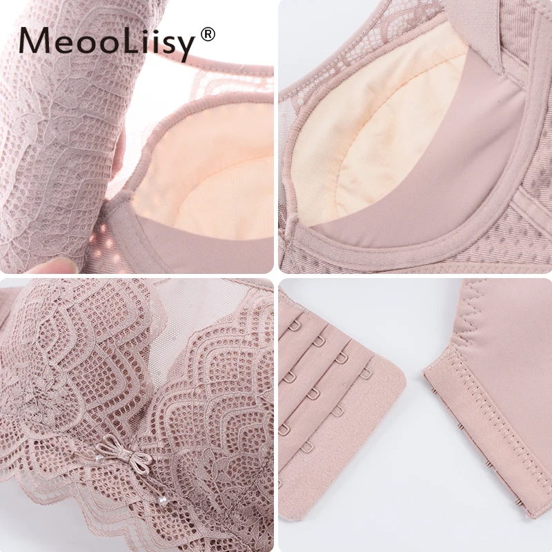 

MeooLiisy Bras for Women's Bra Plus Big Large Size Super Push Up Bralette Lace Lintimates Sexy lingerie Undrwear