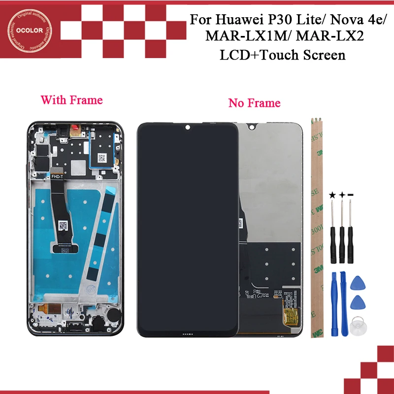 Цветной для Huawei P30 Lite ЖК-дисплей и сенсорный экран 6 15 ''для Nova 4e MAR-LX1M MAR-LX2