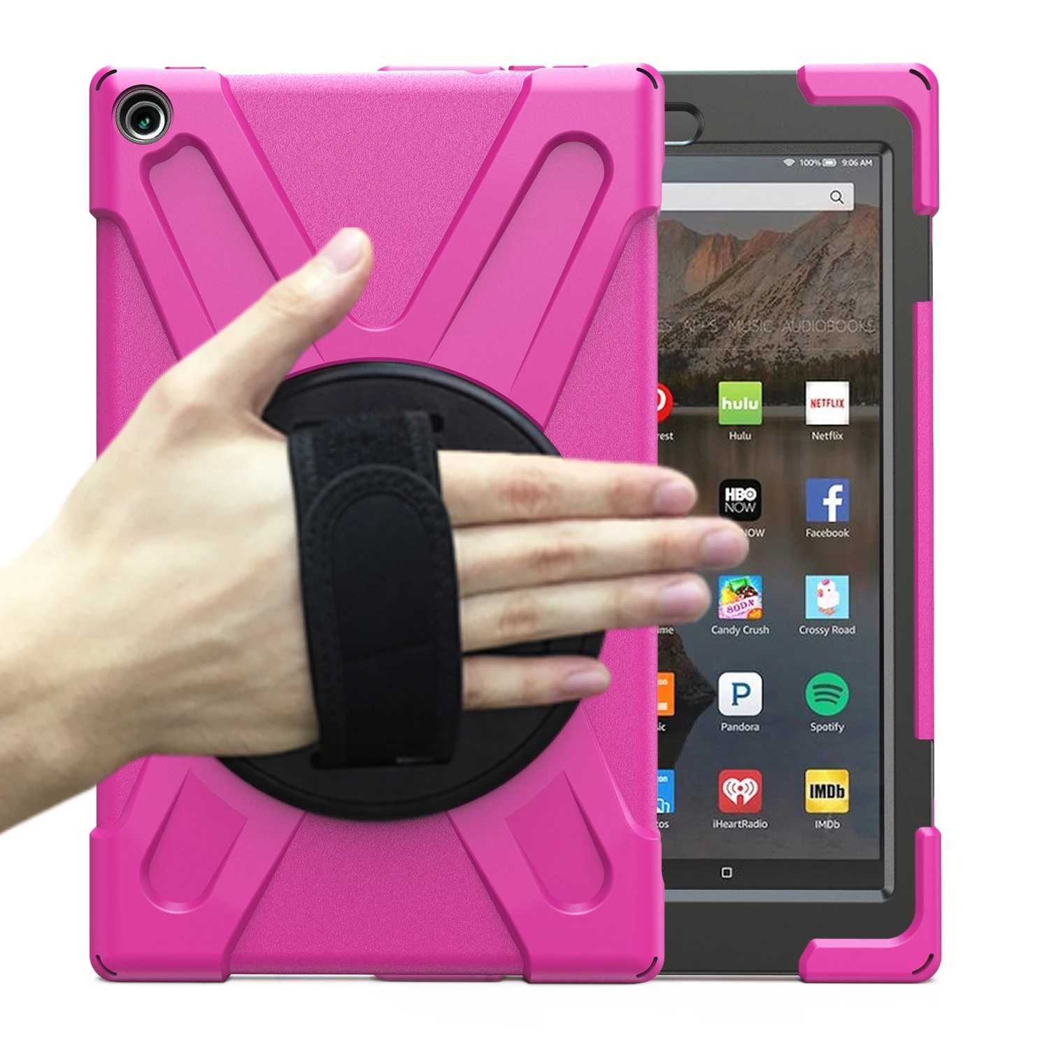 Чехол для планшета для Amazon Fire HD 10 чехол Чехол Funda дети Безопасный противоударный сверхмощный силиконовый Жесткий подставка для рук держатель