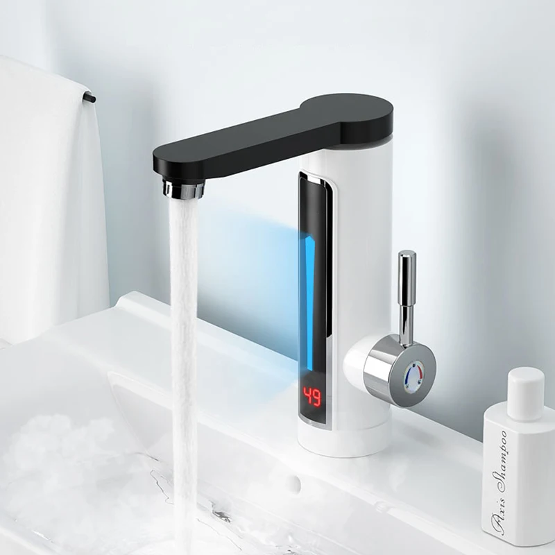 

3300W Electric Hot Water-Heater Faucet LED Ambient Light Temperature Display Instant Heating Tap 3S Quick Heating 360 Rotatable