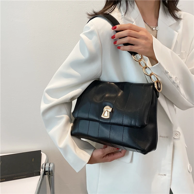 

Simple Small PU Leather Crossbody Bags Female 2021 Summer New Casual Trend Luxury Fashion Shoulder Handbag