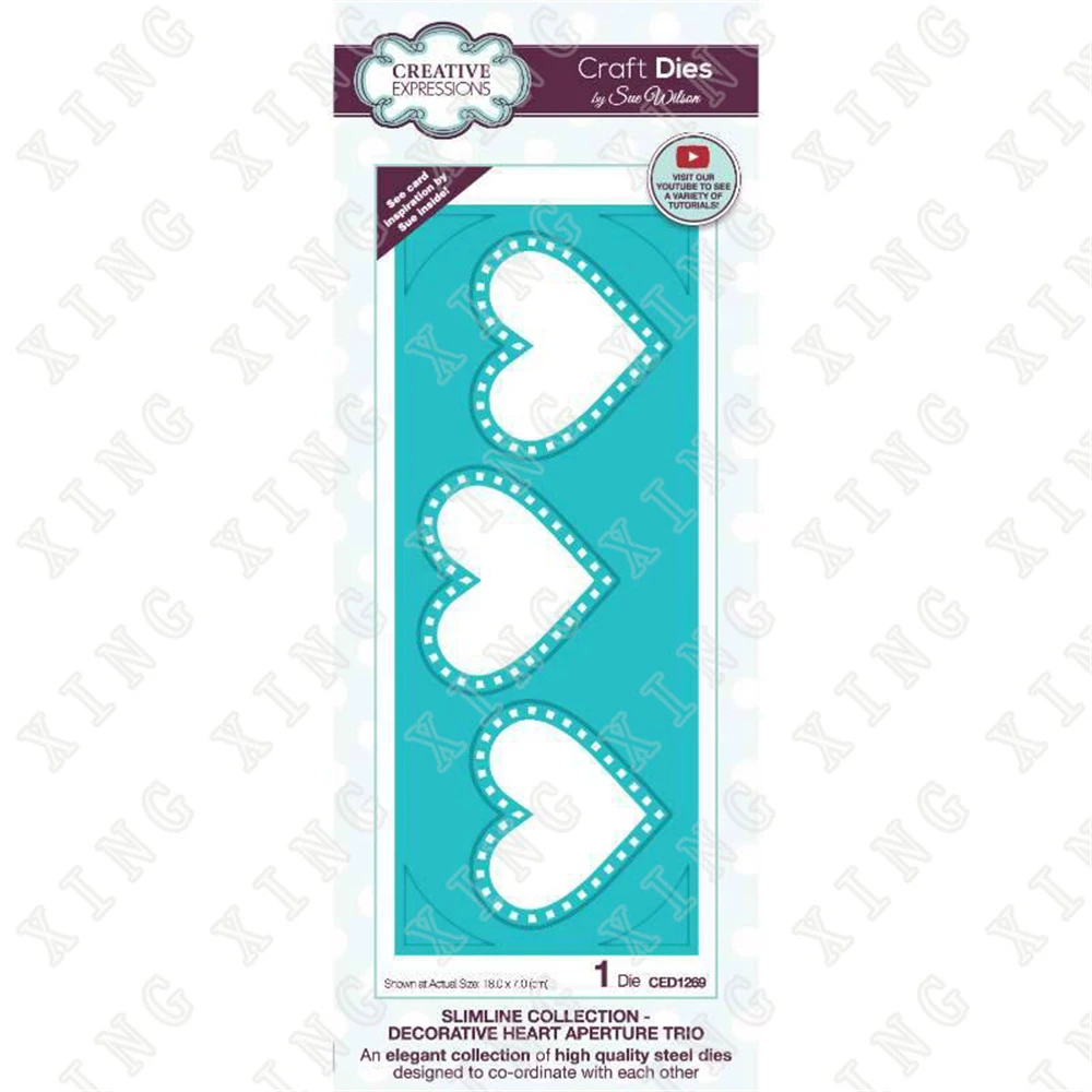 

Hot Sale Collection Decorative Heart Aperture Trio Craft New Metal Cutting Die Diy Scrapbook Diary Decoration Embossing Template