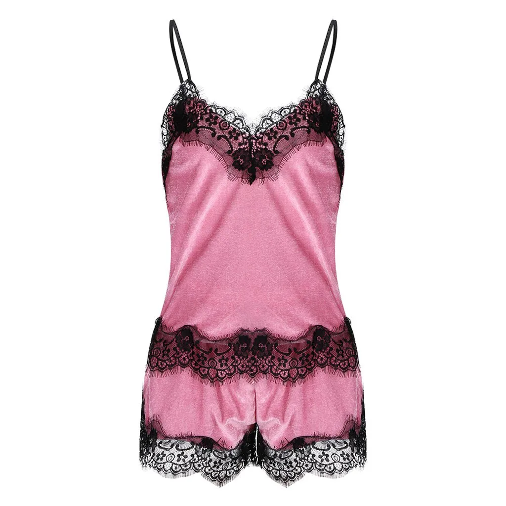 Женское сексуальное нижнее белье белье-Пижама майка шорты с бантом и V-образным