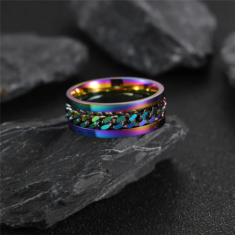 

Fashion Simple Men's Titanium Steel Rings Jewelry Korean Version Joint Ring
