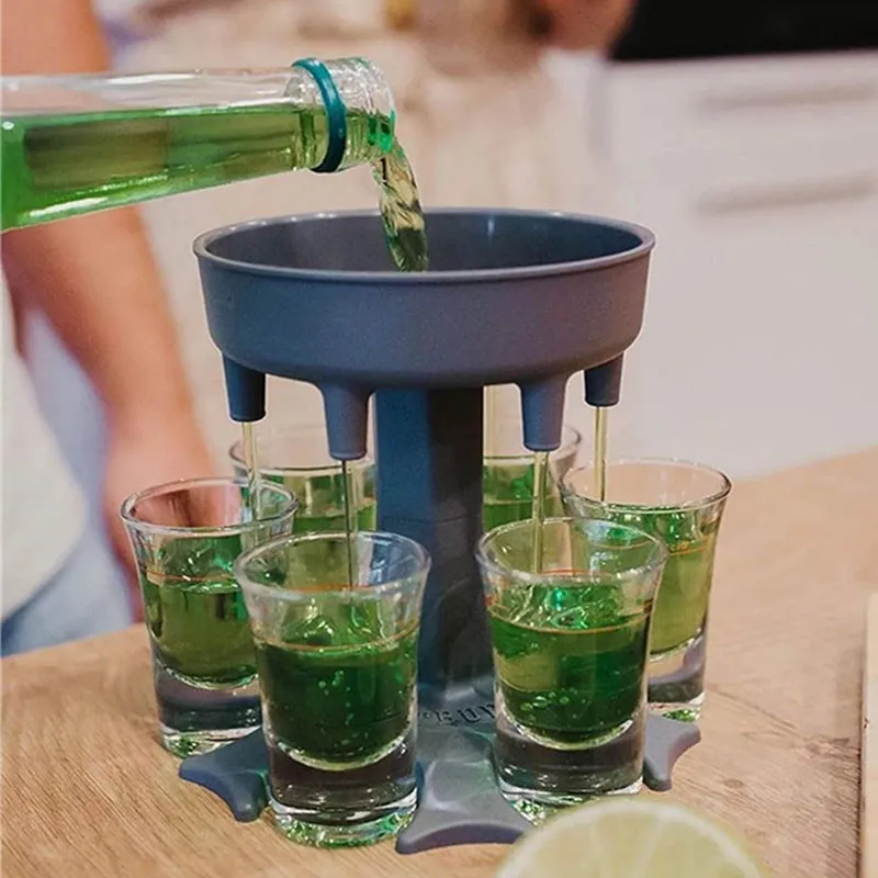 

6 Shot Glass Dispenser And Holder Wine Rack Beer Beverage Whisky Liquor Glasses Buddys Party Drinking Games Bar DrinkwareTools