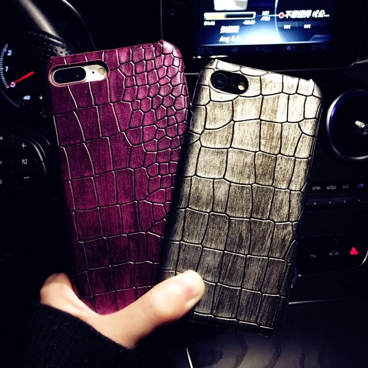 Роскошный Ретро 3D крокодиловый Чехол для телефона для iphone 8 X S XS 7Plus классный кожаный чехол с узором для iphone 7 6 6S Plus задняя крышка Coque