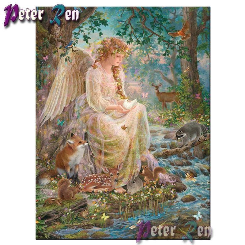 

5d Diamond painting Angel girl river animal diy full Square/round Rhinestones cross stitch embroidery picture home decoration