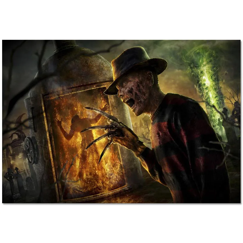 

Horror Movie A Nightmare On Elm Street Cloth Silk Canvas HD Poster Home And Bedroom Decoration Wall Fabric Poster Custom Print