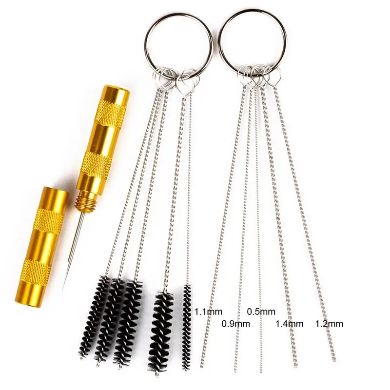 

Аэрограф Spraygun Насадка Набор чистящих средств для ухода за комплект Нержавеющая сталь очистки иглы набор кистей для подушки безопасности и...