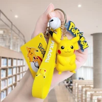 authentic anime pokemon keychain pendant pok%c3%a9mon toy pikachu pvc figures pokemon silicone pendant psyduck key ring