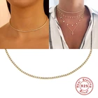 Aide реальные 925 стерлингового серебра ожерелье, Женские Ювелирные изделия, 2,0 мм в стиле хип-хоп ожерелье круглый вырез горловины Mujer ожерелье модное ювелирное изделие колье-чокер