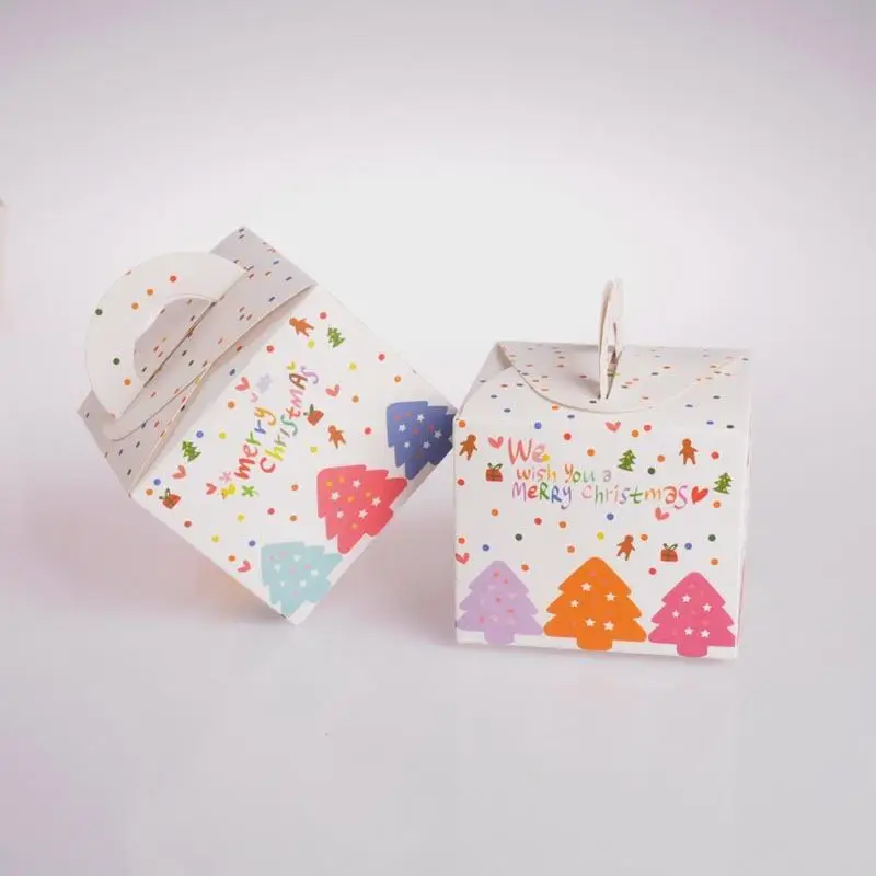 20 шт красочные Счастливого Рождества конфеты коробка портативная кубическая