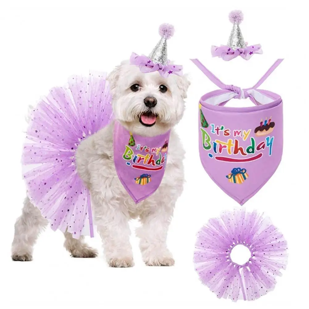 

1 Set Pet Scarf Fashion Gentle Texture Eye-Catching Festival Dress Up Pet Neckerchief Pet Neckerchief