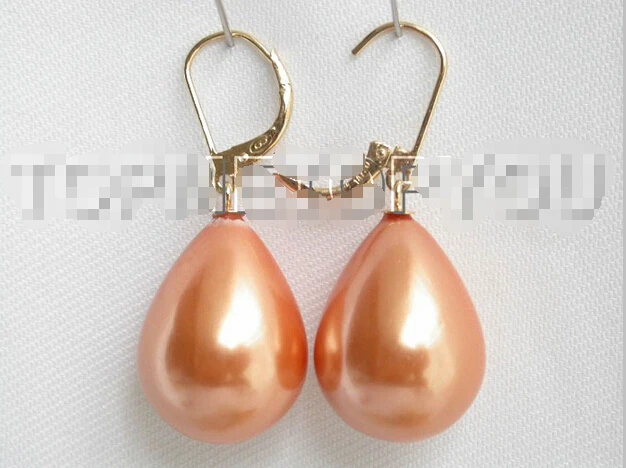 Бесплатная доставка Красивые 12X15 мм оранжевые желтые жемчужные висячие серьги