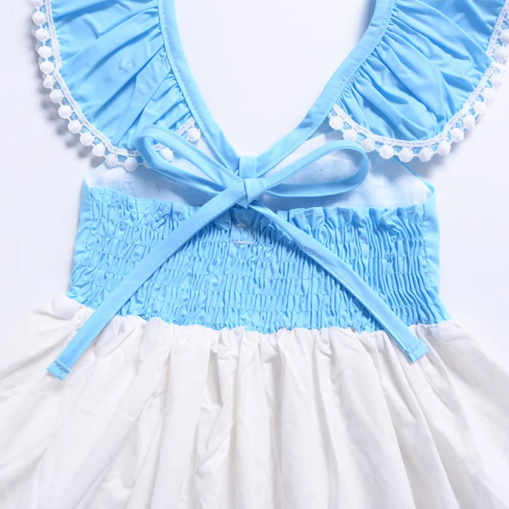 

Baby Girl Summer Dress Toddler Baby Kids Girls Lace Ruched Dresses Ruffles Beach Dress Princess Dresses For Girls Clothes