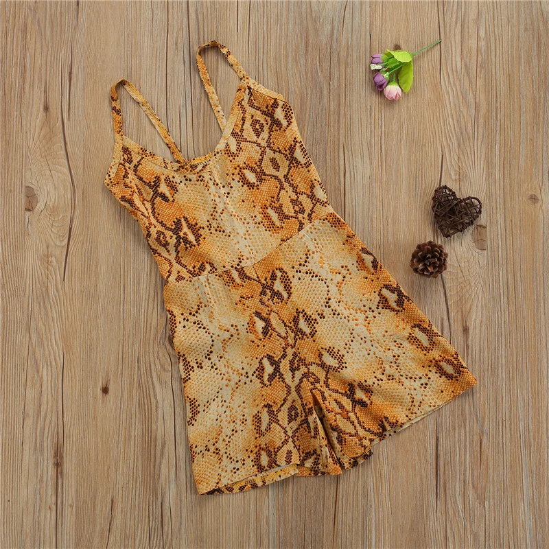 

Baby Girls Summer Sleeveless Romper,Infant Animal Print V-neck Spaghetti Strap Playsuit