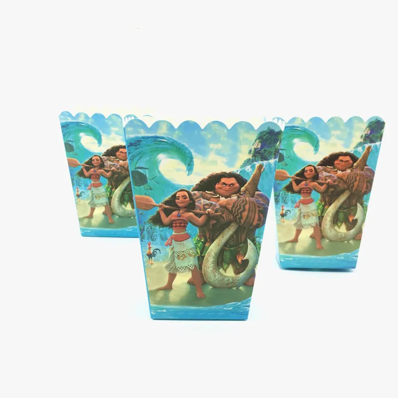 12/24/36/48 Pcs Moana Theme Popcorn Boxes Cartoon Gift Box Birthday Party Decorations Supplies | Дом и сад